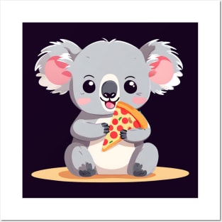 Cute Koala Eating Pizza Posters and Art